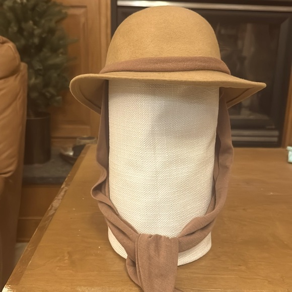 Vintage Wool Panama Fedora Brim Hat Scarf main image 5